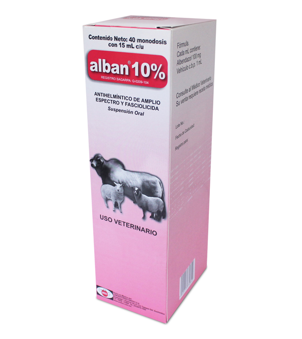 Alban 10% 15 ml, caja c/40 sobres