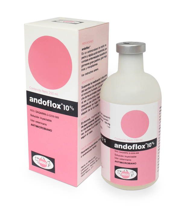 Andoflox 10 % inyectable, 250 ml